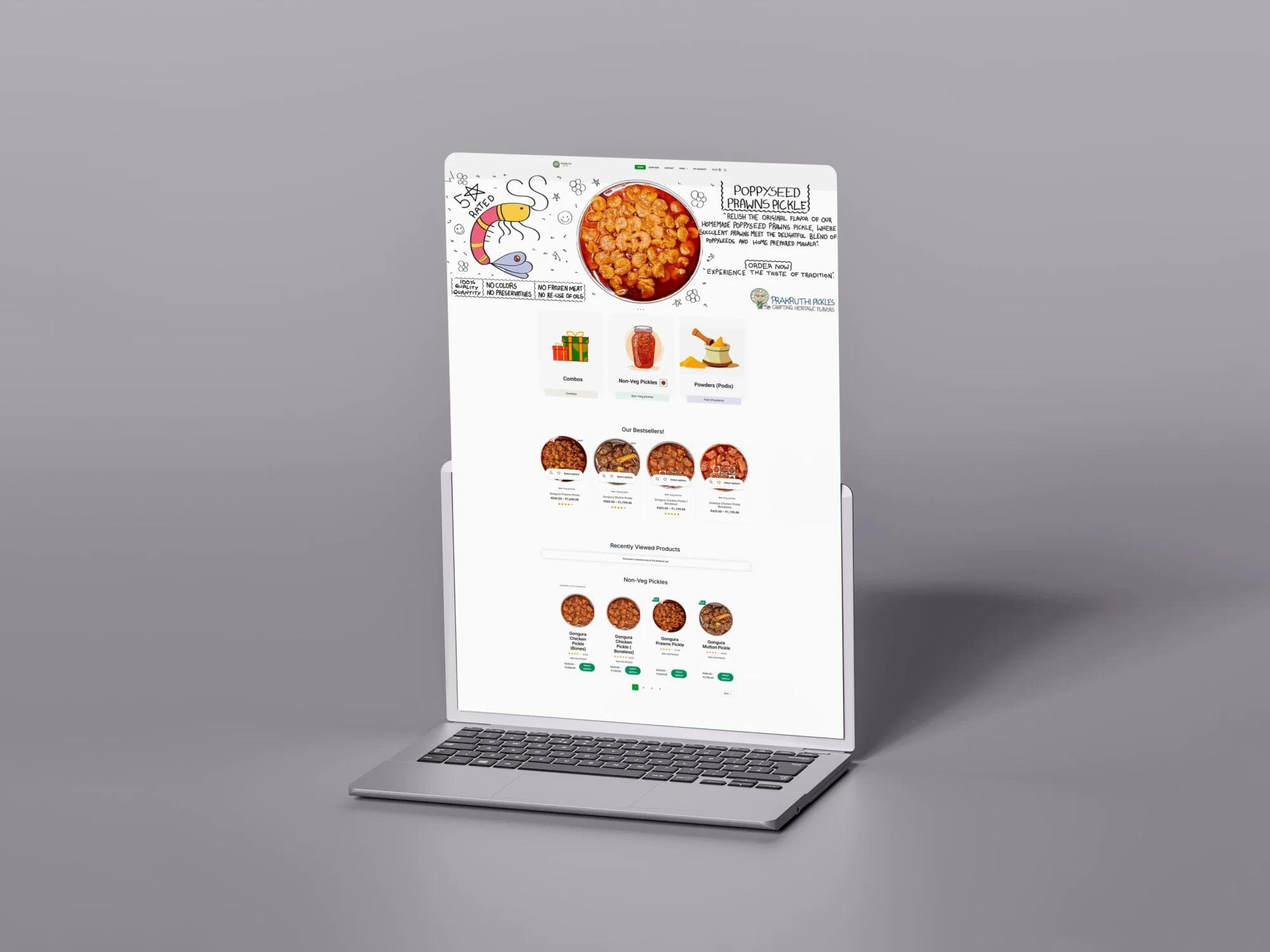 Prakruthi Pickles - eCommerce Website with WooCommerce